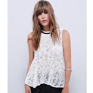 Free People ivory lace tank in size Medium